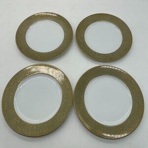 4 Vintage Wyndham Lafayette Bread & Butter Plates  #343 Fine China White Green